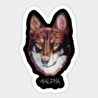 alpha wolf head Sticker